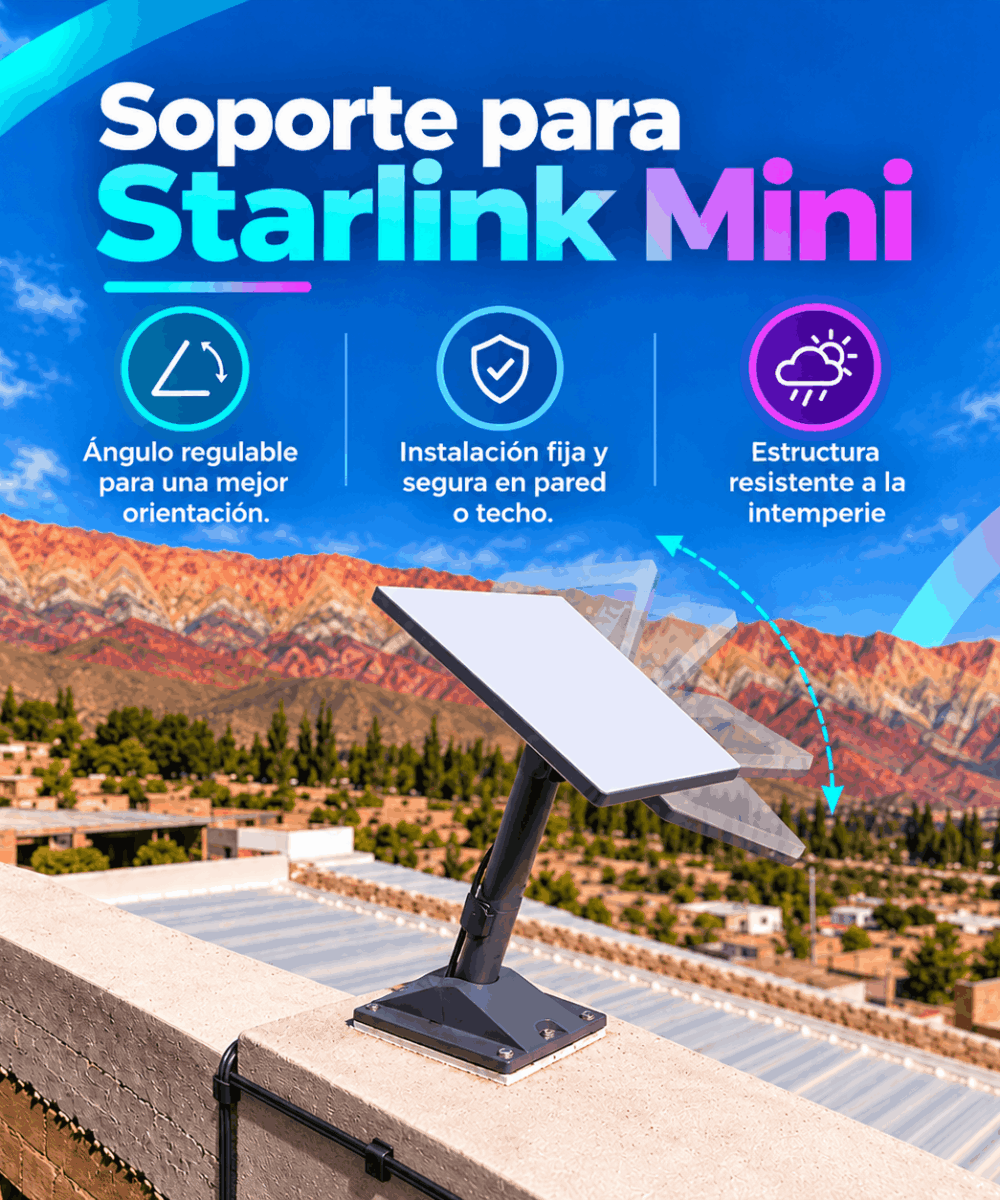 Soporte ajustable para Starlink Mini – Montaje en pared o techo, resistente y de ángulo universal