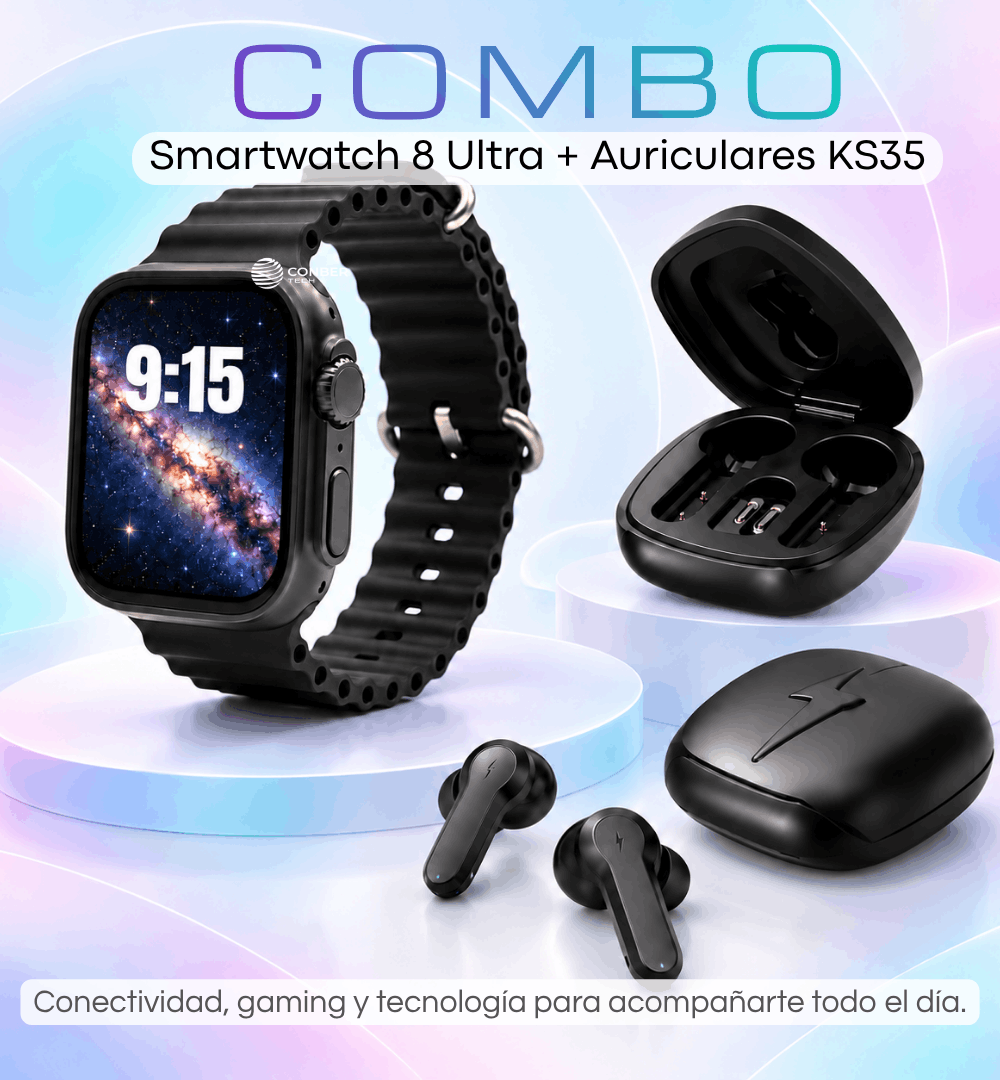 Smartwatch X8 Ultra + Auriculares Gaming Bluetooth KS35