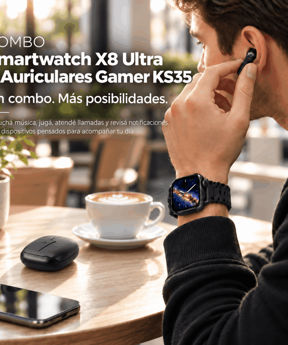 Smartwatch X8 Ultra + Auriculares Gaming Bluetooth KS35 - Imagen 4