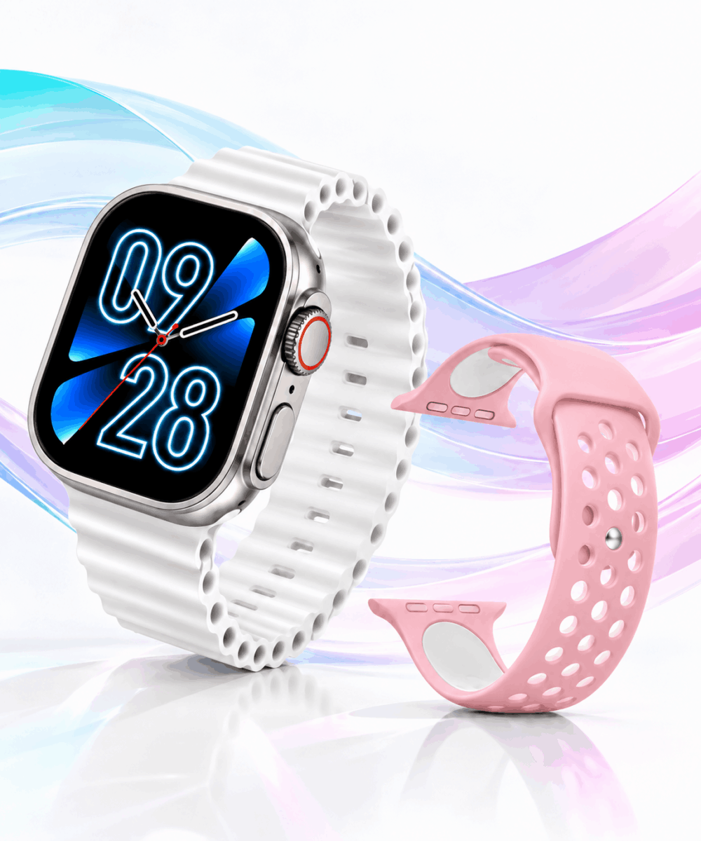 Combo Smartwatch Kd99 Sport + Malla De Silicona Rosa