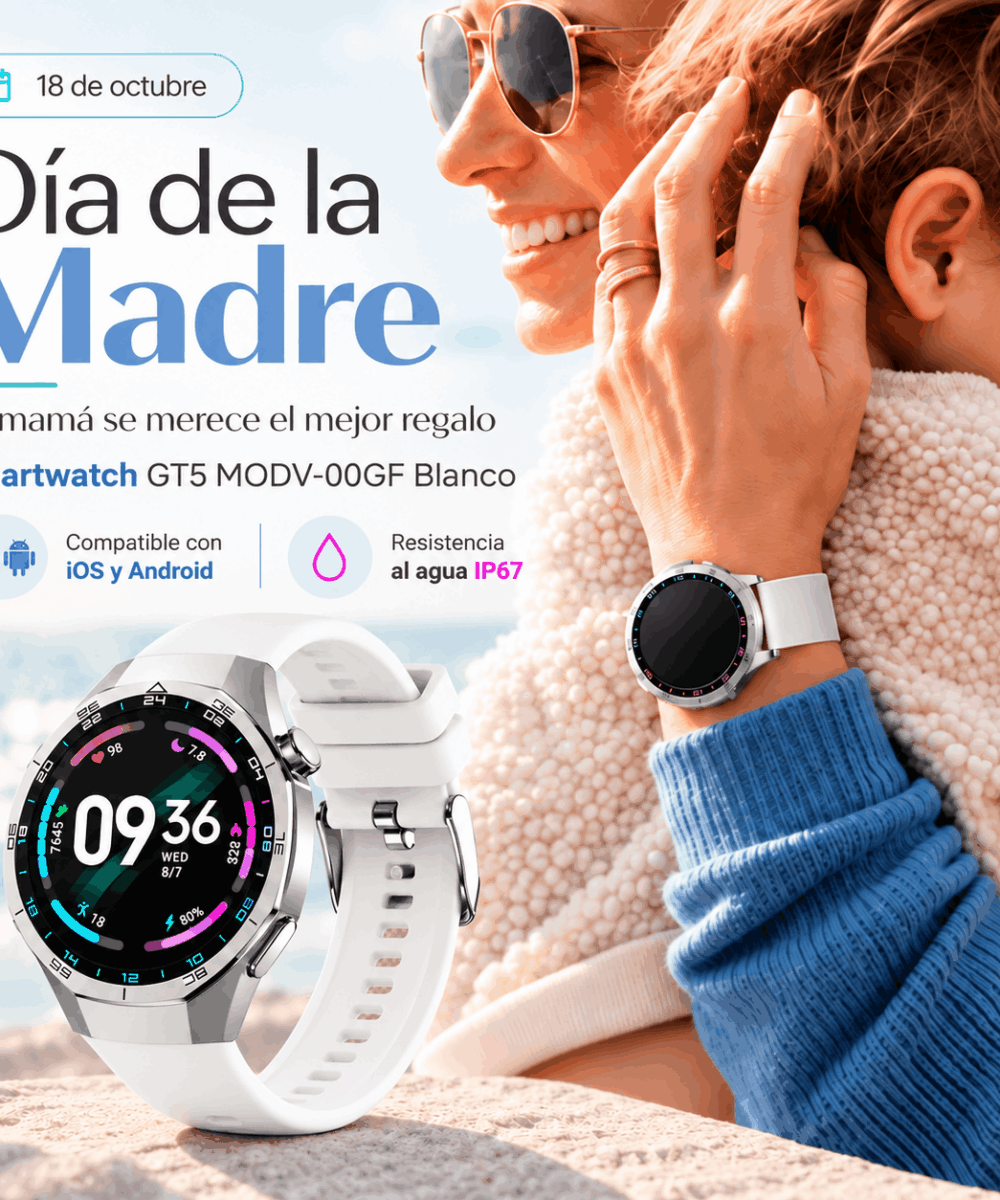 Smartwatch GT5 MODV-00GF Blanco Reloj Inteligente
