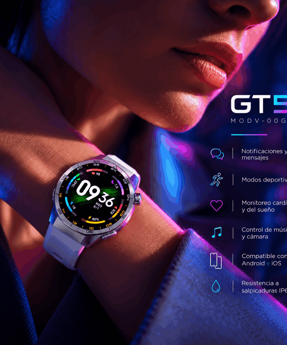Smartwatch GT5 MODV-00GF Blanco Reloj Inteligente - Imagen 5