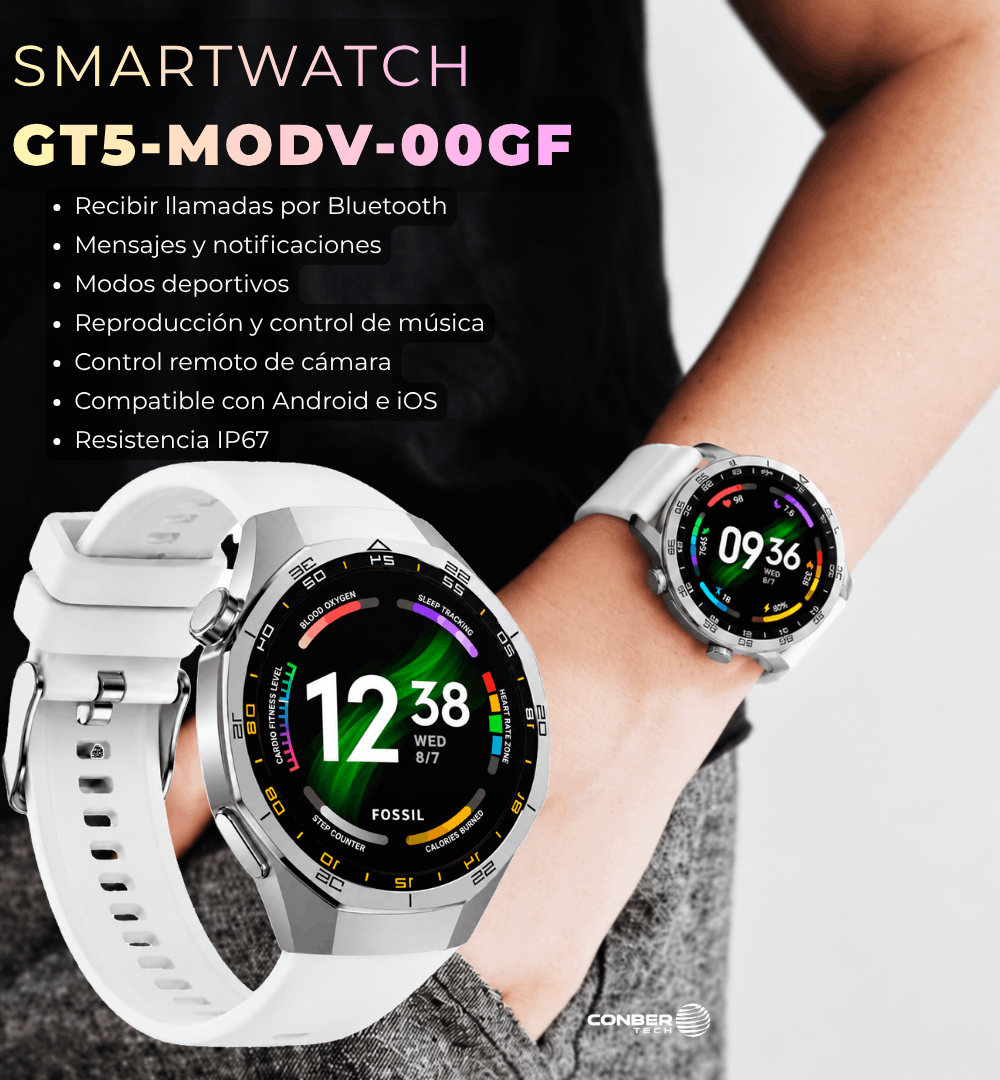 Smartwatch GT5 MODV-00GF Blanco Reloj Inteligente - Imagen 4
